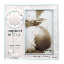 Load image into Gallery viewer, Picture Frame - &quot;Baptized in Christ&quot; - Girl or Boy - 4&quot; X 6&quot; Photo - 7.25&quot; X 7.25&quot; Frame