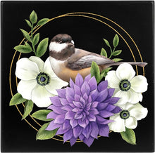 Load image into Gallery viewer, Memorial Photo Cube - "In Memory" - Black - Floral - 4" X 4" Photos (4) - 7" Cube Overall