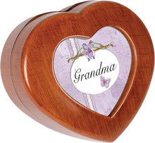 Load image into Gallery viewer, Music Box - Grandma - Music: Wind Beneath my Wings - Wood - Heart Shaped