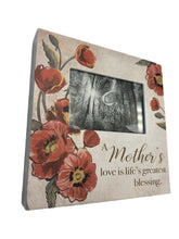 Load image into Gallery viewer, Memorial Picture Frame - Mother - "A Mother's love..." - 4" X 6" Photo - 9.5" Square Frame