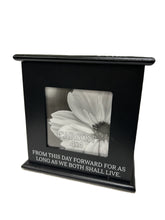 Load image into Gallery viewer, Photo Cube - "My Love..." - Black - Floral - 4" X 4" Photos (4) - 7" Cube Overall