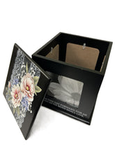 Load image into Gallery viewer, Photo Cube - "My Love..." - Black - Floral - 4" X 4" Photos (4) - 7" Cube Overall