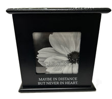 Load image into Gallery viewer, Photo Cube - "True Friends" - Black - Dragonflies - 4" X 4" Photos (4) - 7" Cube Overall