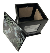 Load image into Gallery viewer, Photo Cube - "True Friends" - Black - Dragonflies - 4" X 4" Photos (4) - 7" Cube Overall