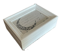 Load image into Gallery viewer, Music Box - "Now I lay me down to sleep..." - Song: Brahm's Lullaby - Cream with Ornamental Border
