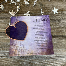 Load image into Gallery viewer, Ornament - Memorial - "Leaving you my Heart" - Handmade Iridescent Glass - Pink or Blue
