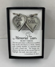 Load image into Gallery viewer, Necklace - Memorial Tear - Two-Part Heart Token - Pewter - 24"