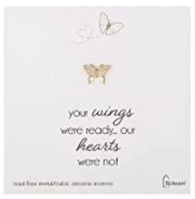 Load image into Gallery viewer, Pin - Memorial Butterfly - "Your wings were ready..." - Gold or Silver with Cubic Zirconia Accents