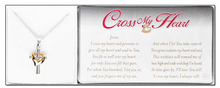 Load image into Gallery viewer, Necklace - "Cross my Heart" - Silver and Gold Tone - 18" Chain