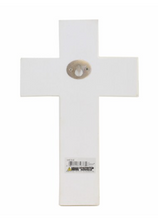 Load image into Gallery viewer, Cross - Porcelain - Wall-Mounted - "For this child we have prayed" - 7.75" H