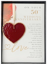 Load image into Gallery viewer, Ornament - 50th Anniversary - Handmade Iridescent Glass Heart