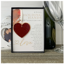 Load image into Gallery viewer, Ornament - 25th Anniversary - Handmade Iridescent Glass Heart