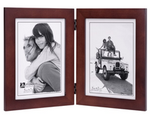 Load image into Gallery viewer, Double Picture Frame - Hinged - 5" X 7" Photos - 8.5" X 13" Frame - Multiple Color Options