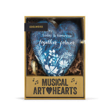 Load image into Gallery viewer, Art Heart Music Box - "Together Forever" - Edelweiss - Table Sitter