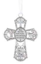 Load image into Gallery viewer, Ornament - Cross - "Bless this child..." - Multiple Colors Available