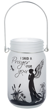 Load image into Gallery viewer, Memorial Lighted Garden Jars - "I Said a prayer for you" - Angel with Dragonfly Silhouette