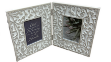 Load image into Gallery viewer, Memorial Picture Frame - "God Has You..." - Hinged - Filigree Accent - 4" X 6" Photo - 10.5" X 17" Frame
