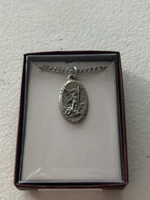 Load image into Gallery viewer, Necklace - "St. Michael Pray For Us" - Pewter with hand-engraved brite cuts