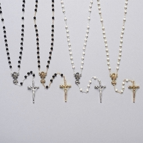 Rosary-First Communion Black/White and Gold/Silver