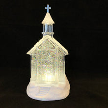 Load image into Gallery viewer, Snow Globe - Church - Frosted Shimmer