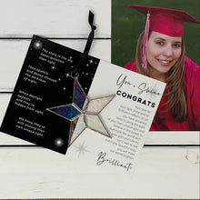 Load image into Gallery viewer, Ornament - Congratulations - Handmade Iridescent Glass Star