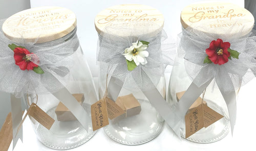Heart Note Jars with Prayer Cards - Multiple Options available