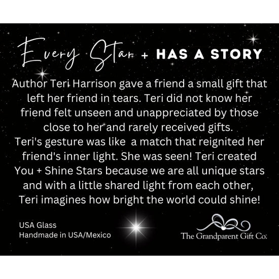Congrats Handmade Stained Clear Iridescent Glass Star - The Grandparent Gift Co