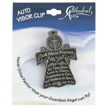 Load image into Gallery viewer, Visor Clip - "God Bless Nurses" - Metal