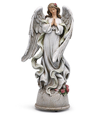 Praying Angel Statue - Music Box - Resin - Amazing Grace
