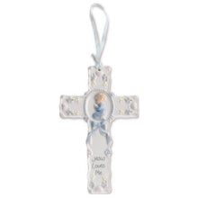 Load image into Gallery viewer, Cross Ornament - Porcelain - Jesus Loves Me - Baby Girl or Baby Boy