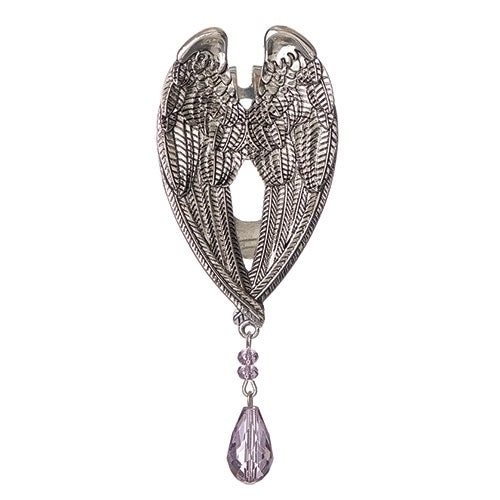 Visor Clip - Angel Wings with June Birthstone