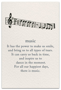 Greeting Card - Birthday - "...For all our happiest days, there is music."