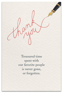 Greeting Card - Thank You - "Treasured time..."