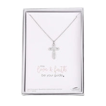 Load image into Gallery viewer, Necklace - Cross - Cubic Zirconia accents with 18K gold or platinum/rhodium silver finish