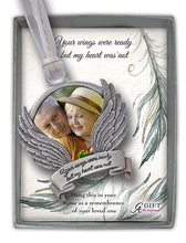 Load image into Gallery viewer, Memorial Ornament - Picture Frame - Angel Wings - &quot;Your wings were ready...&quot;
