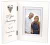 Picture Frame - 25th Anniversary - White Wood - Hinged - 4" X 16" Photo - 9.5" X 11.5" Frame