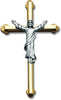 Crucifix - Christ Has Risen - Bronze and Silver Tone - 8" Wall-mount Ready