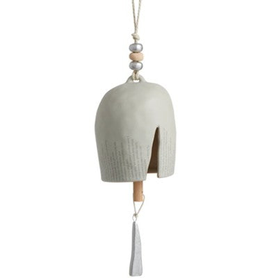 Inspired Bell - Hanging Decoration - Remembrance - Soft White - Ceramic and Metal