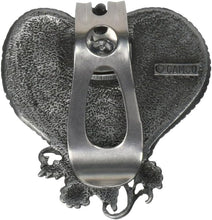 Load image into Gallery viewer, Visor Clip - Daughter - &quot;...please always travel safely.&quot; - Heart with Sunflowers - Pewter