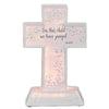 Nightlight - LED Cross - "For This Child..." - Cream Colored Ceramic with Black Script