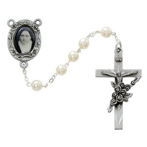 Rosary - St. Therese - Patron Saint of Florists and Gardeners - Pearl