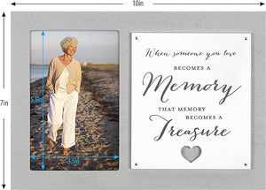 Picture Frame - "When someone you love becomes a memory..." - Gray and White - 5"X7" Photo - 10"X7" Frame