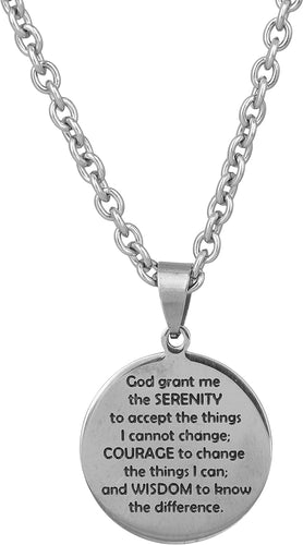 Necklace - Serenity Prayer - Silver-plated - Box Chain