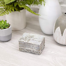Load image into Gallery viewer, Floral Memorial Keepsake Box - Grey - 2.25&quot; - Stone Resin