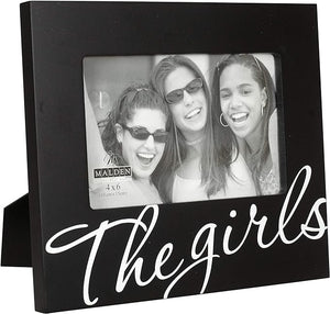 Picture Frame - "The Girls" - 4"X6" Photo - 7"X5.5" Frame - Black with White Script