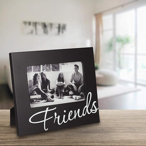 Picture Frame - "Friends" - 4"X6" Photo - 7"X5.5" Frame - Black with White Script