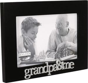 Picture Frame - "Grandpa & Me" - Black - 4" X 6" Photo