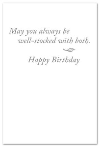 Greeting Card - Birthday - "Good wine and good friends..."