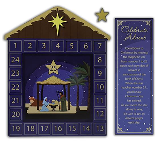 Advent Calendar - Table Sitter - Nativity Scene - Magnetic Star