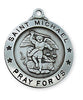 Necklace - "St. Michael Pray For Us" - Plated Pewter - 7/8" Pendant